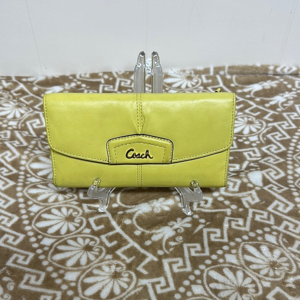Coach Yellow Wallet Sleek Minimalist Design